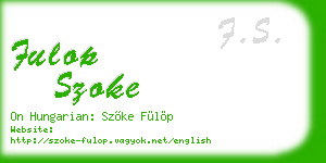 fulop szoke business card